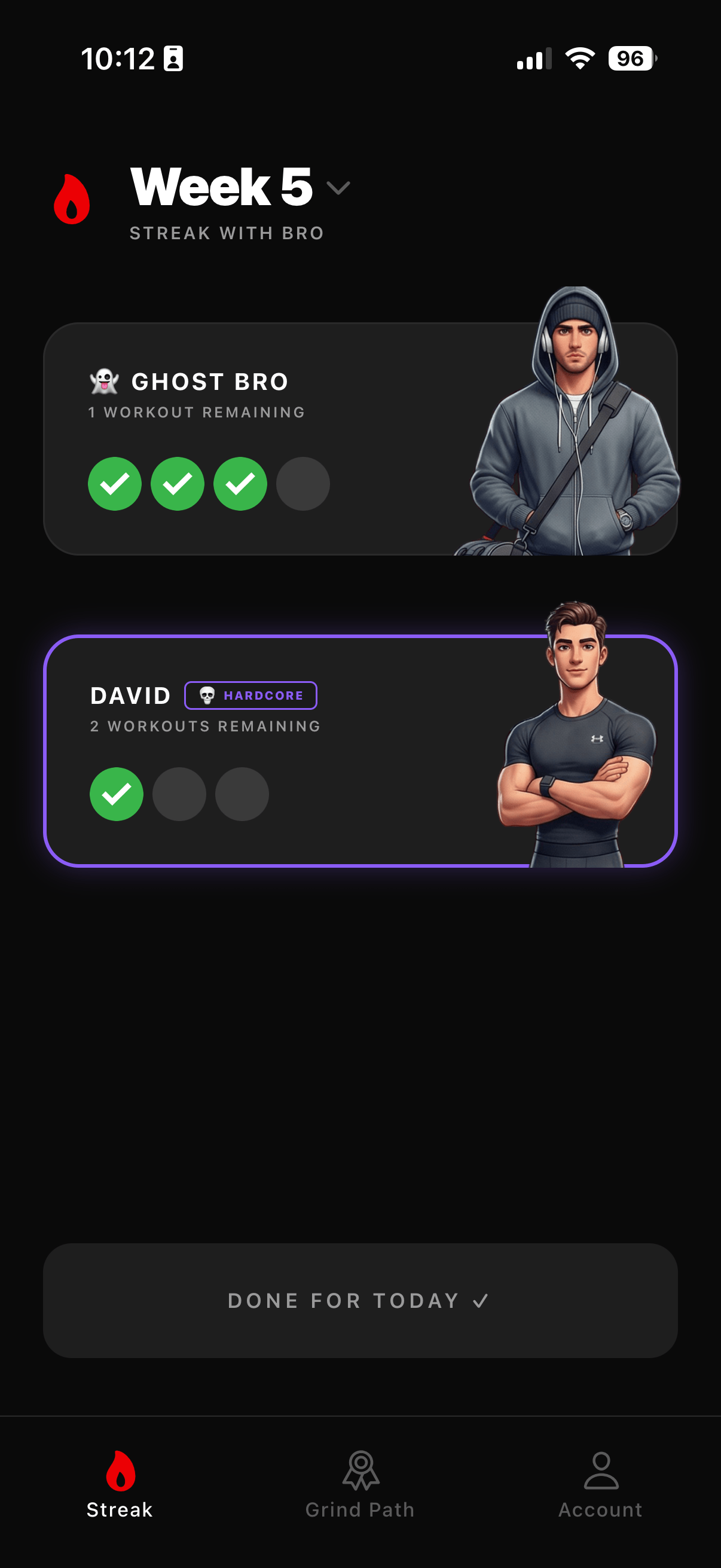 BroStreak Home Screen